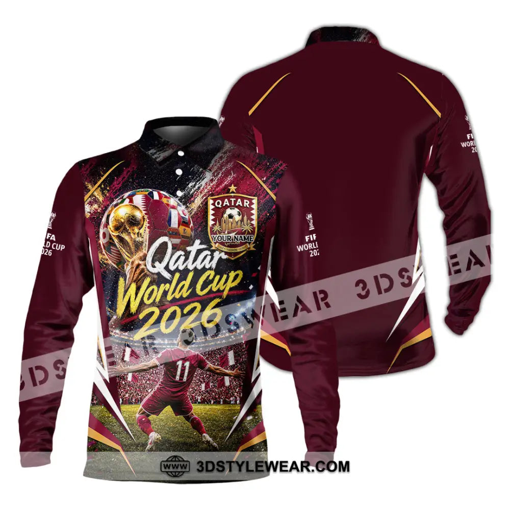 Unisex Shirt - Custom Qatar World Cup 2026 Shirt - Long Sleeve Polo / S - T-shirt