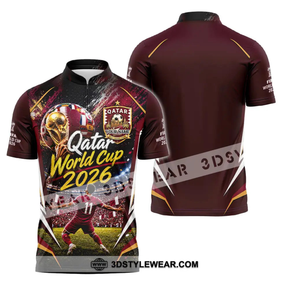 Unisex Shirt - Custom Qatar World Cup 2026 Shirt - Zipper Polo Shirt / S - T-shirt