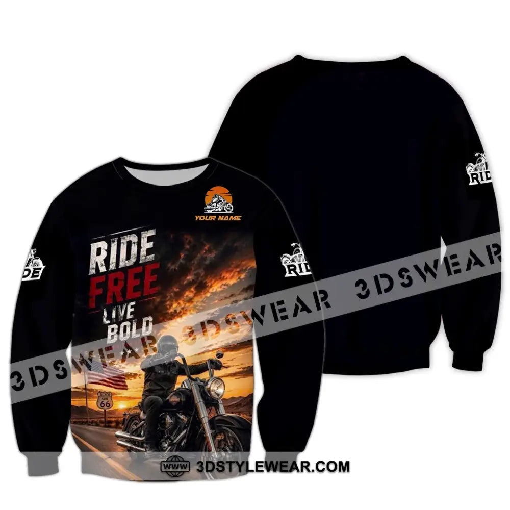 Unisex Shirt - Custom Ride Free Live Bold Shirt - Long Sleeve / S - T-shirt