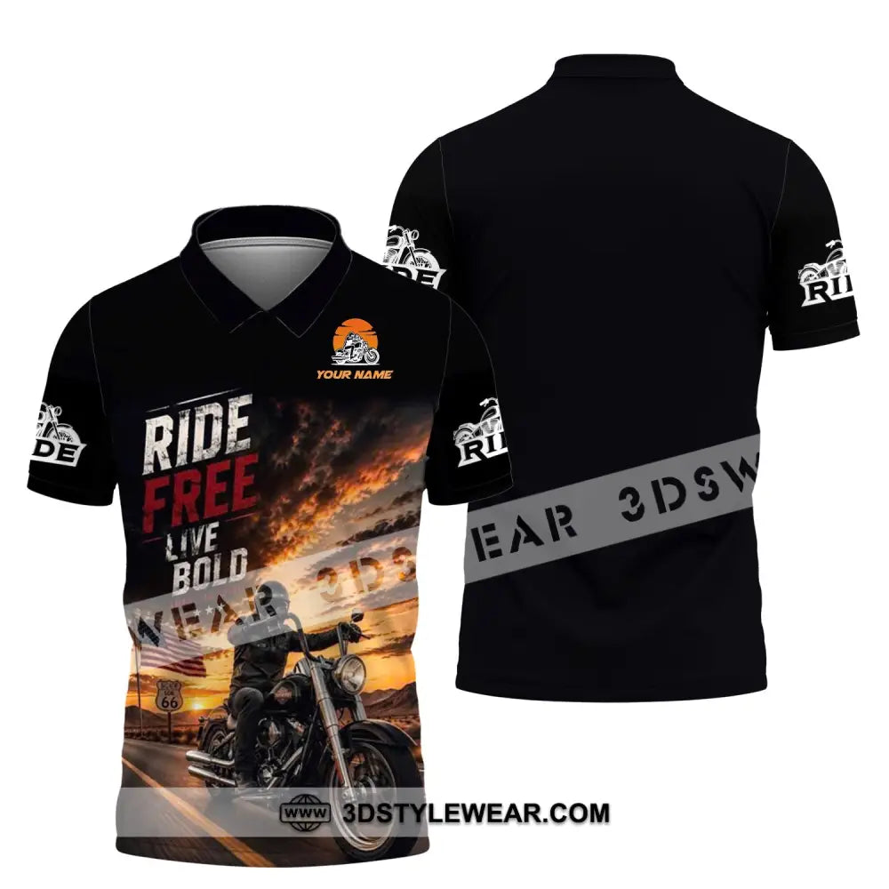 Unisex Shirt - Custom Ride Free Live Bold Shirt - Polo Shirt / S - T-shirt