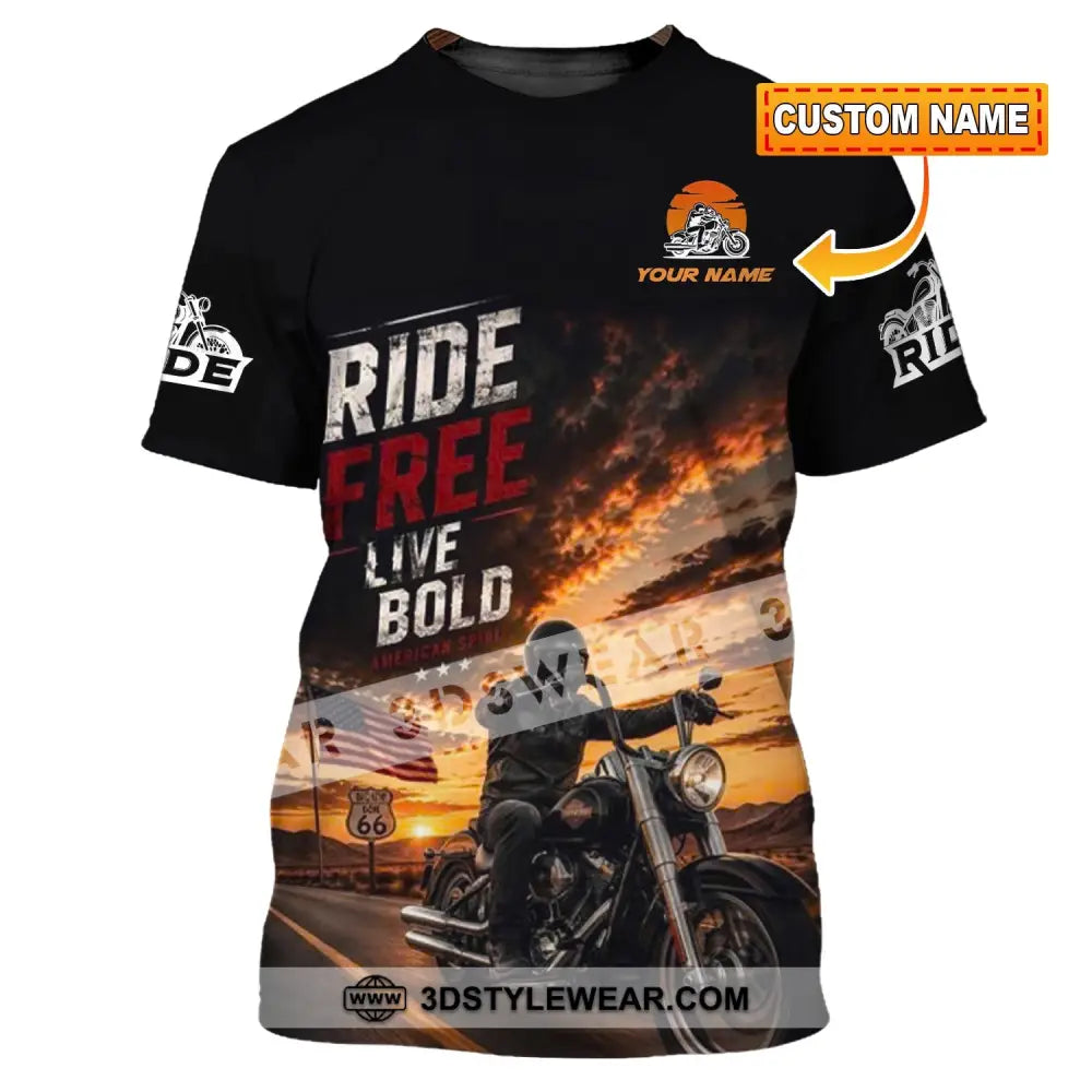 Unisex Shirt - Custom Ride Free Live Bold Shirt - T-shirt