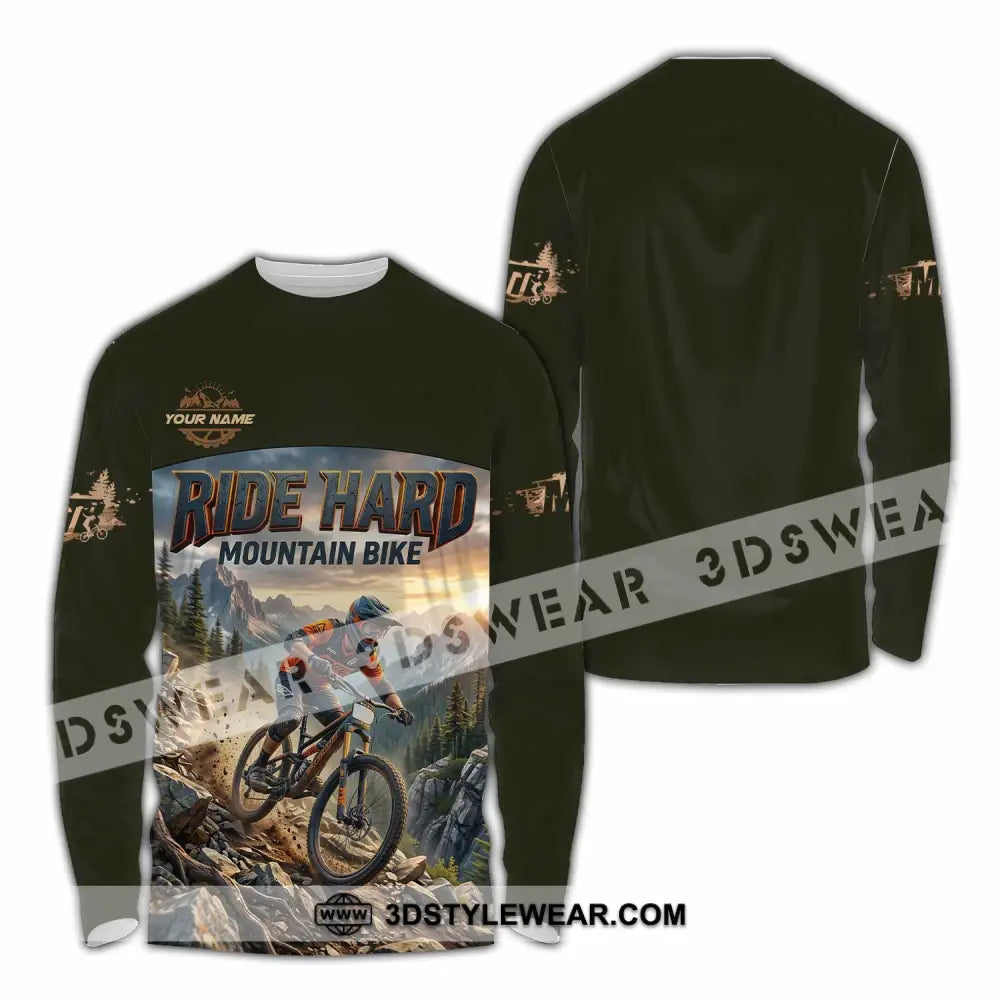 Unisex Shirt - Custom Ride Hard Mountain Bike Shirt - Long Sleeve Shirt / S - T-shirt