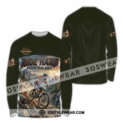 Unisex Shirt - Custom Ride Hard Mountain Bike Shirt - Long Sleeve Shirt / S - T-shirt