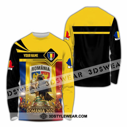 Unisex Shirt - Custom Romania World Cup 2026 3D Shirt Long Sleeve Shirt / S T-shirt