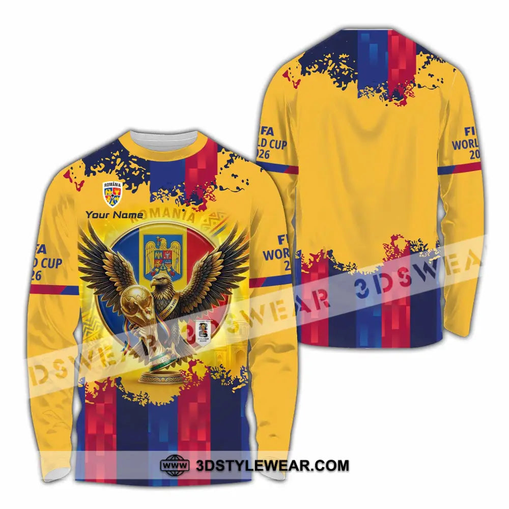 Unisex Shirt - Custom Romania World Cup 2026 3D Shirt Long Sleeve Shirt / S T-shirt