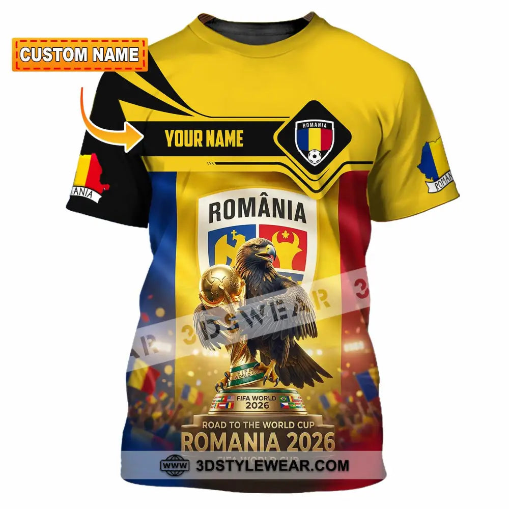 Unisex Shirt - Custom Romania World Cup 2026 3D Shirt T-shirt