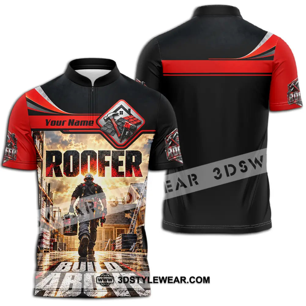 Unisex Shirt - Custom Roofer Shirt - Zipper Polo Shirt / S - T-shirt