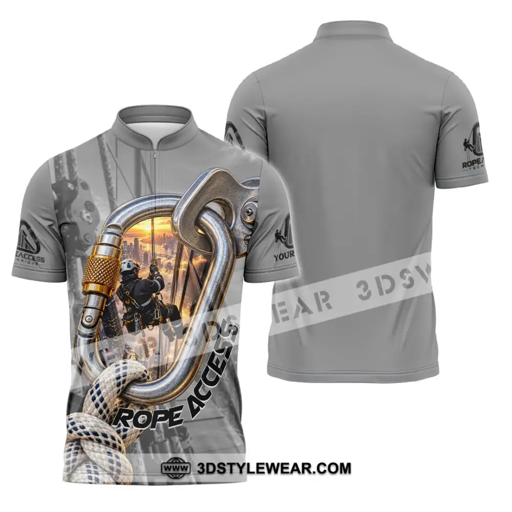 Unisex Shirt - Custom Rope Access Technician Shirt - Zipper Polo Shirt / S - T-shirt
