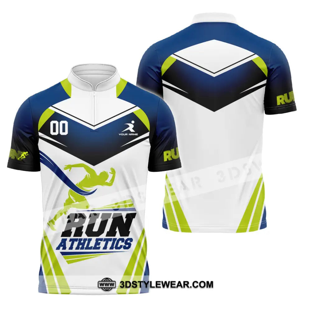 Unisex Shirt - Custom Run Athletics 3D Shirt - Zipper Polo Shirt / S - T-shirt