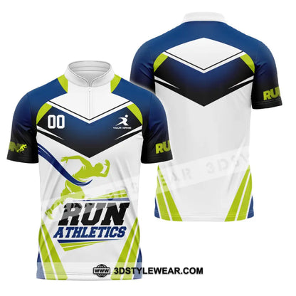 Unisex Shirt - Custom Run Athletics 3D Shirt - Zipper Polo Shirt / S - T-shirt