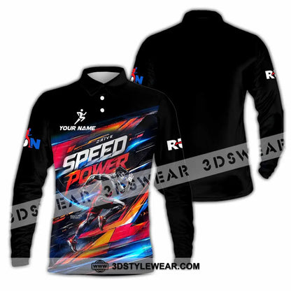 Unisex Shirt - Custom Run Drive Speed Power Shirt - Long Sleeve Polo / S - T-shirt
