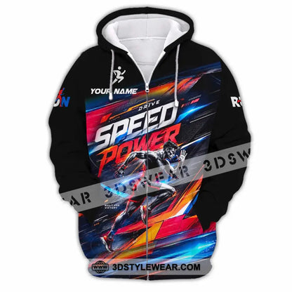 Unisex Shirt - Custom Run Drive Speed Power Shirt - Zipper Hoodie / S - T-shirt