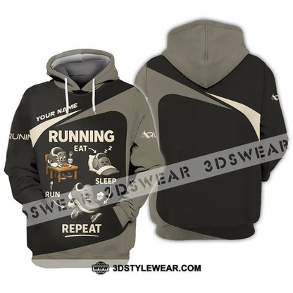Unisex Shirt - Custom Run Eat Sleep And Repeat Running Lover Runner Shirt - Hoodie / S - T-shirt