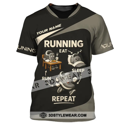 Unisex Shirt - Custom Run Eat Sleep And Repeat Running Lover Runner Shirt - T-Shirt / S - T-shirt