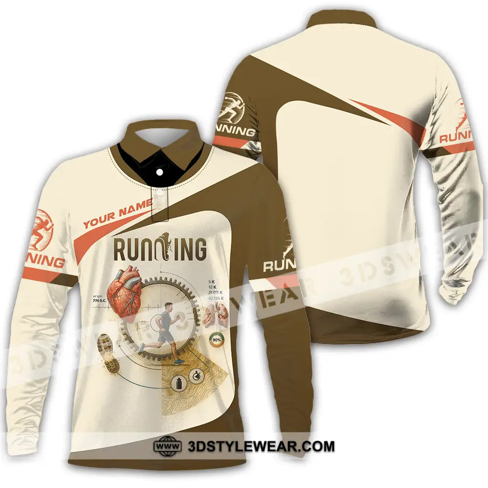 Unisex Shirt - Custom Run For Health Running Lover Shirt - Long Sleeve Polo / S - T-shirt
