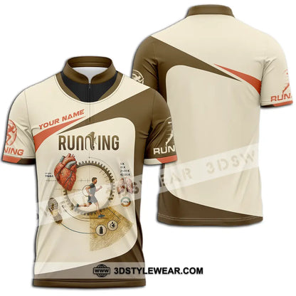 Unisex Shirt - Custom Run For Health Running Lover Shirt - Zipper Polo Shirt / S - T-shirt