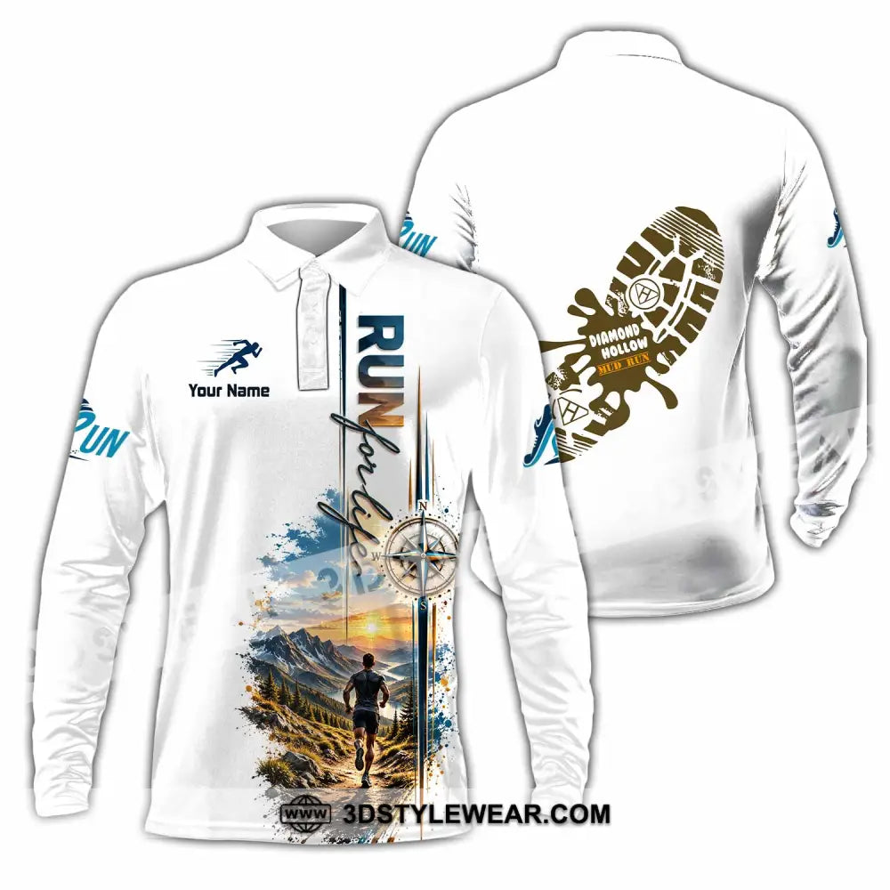 Unisex Shirt - Custom Run For Life Shirt - Long Sleeve Polo / S - T-shirt