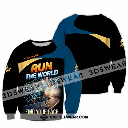 Unisex Shirt - Custom Run The World Find Your Pace Shirt - Long Sleeve / S - T-shirt