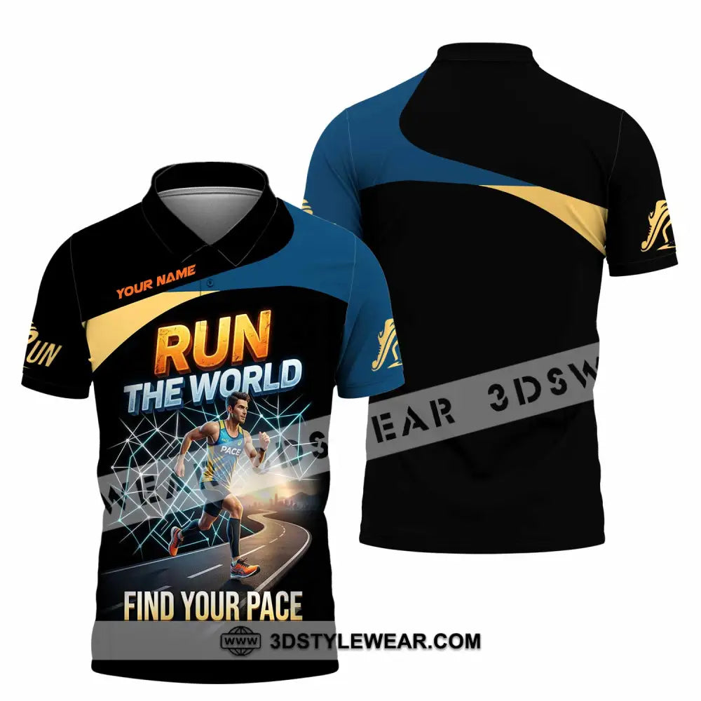 Unisex Shirt - Custom Run The World Find Your Pace Shirt - Polo Shirt / S - T-shirt