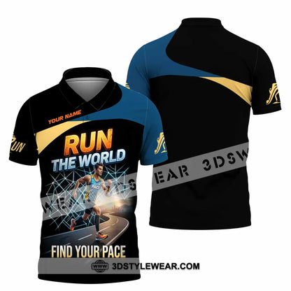 Unisex Shirt - Custom Run The World Find Your Pace Shirt - Polo Shirt / S - T-shirt