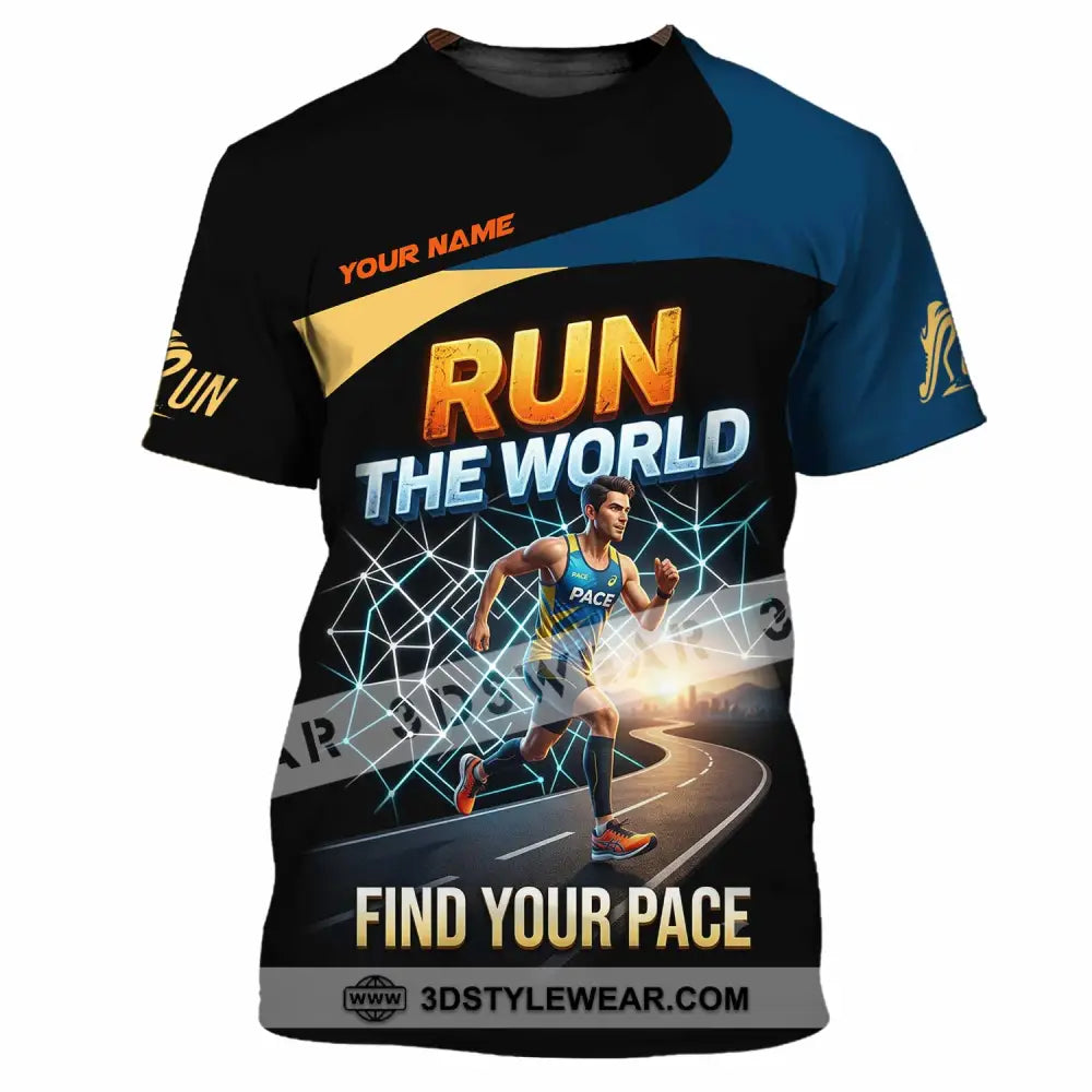 Unisex Shirt - Custom Run The World Find Your Pace Shirt - T-Shirt / S - T-shirt