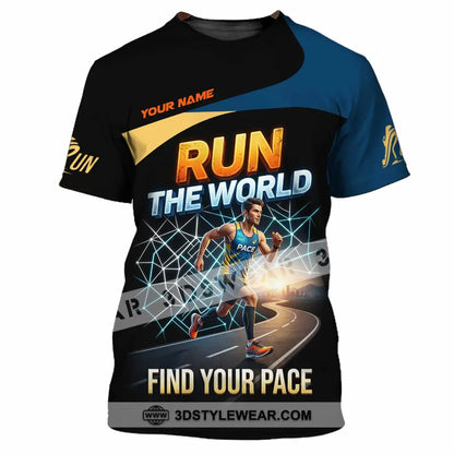 Unisex Shirt - Custom Run The World Find Your Pace Shirt - T-Shirt / S - T-shirt