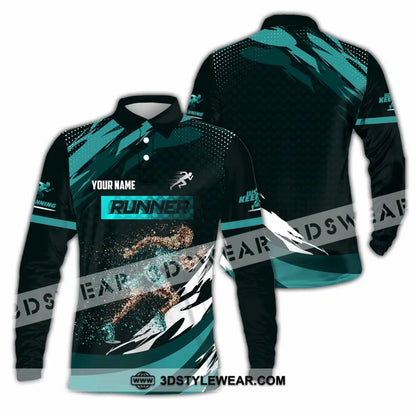 Unisex Shirt - Custom Runner 3D Shirt - Long Sleeve Polo / S - T-shirt