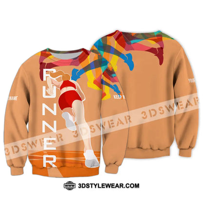 Unisex Shirt - Custom Runner Keep Running 3D Shirt - Long Sleeve / S - T-shirt