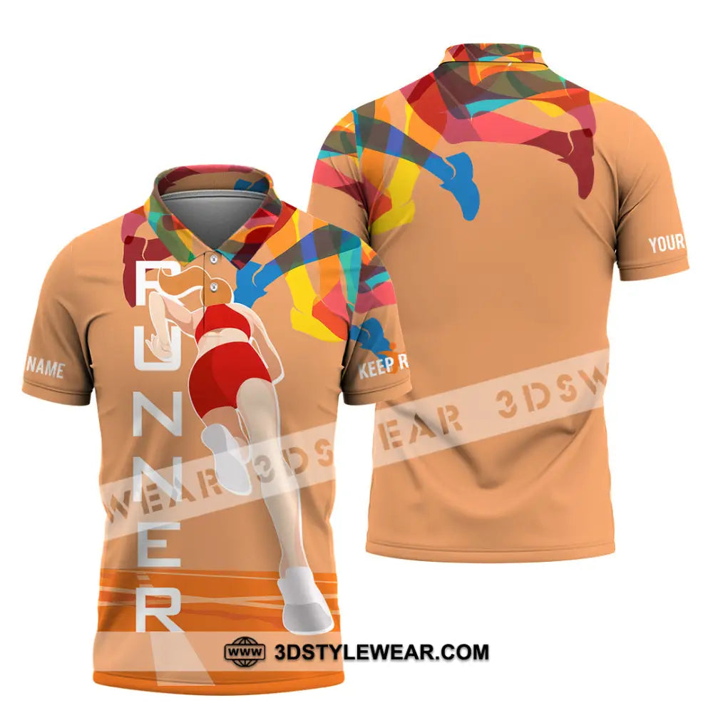Unisex Shirt - Custom Runner Keep Running 3D Shirt - Polo Shirt / S - T-shirt