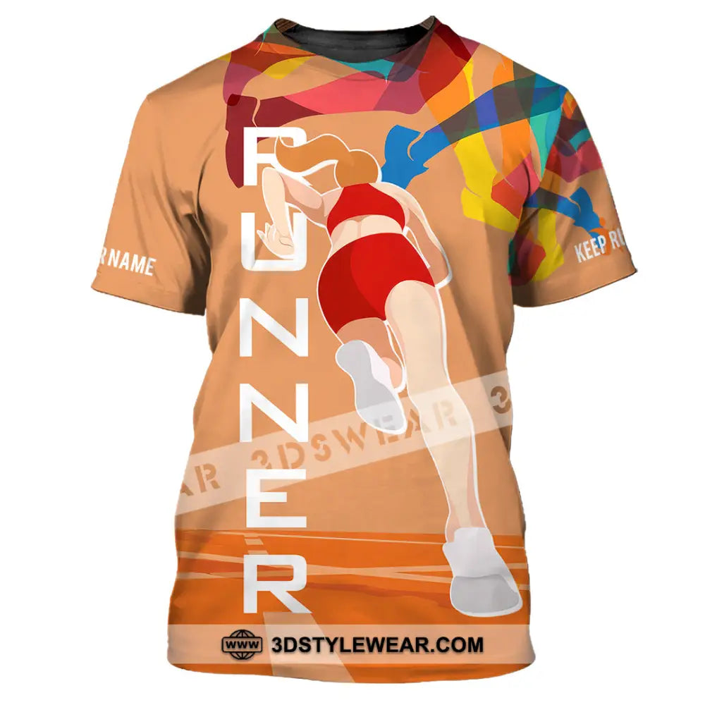 Unisex Shirt - Custom Runner Keep Running 3D Shirt - T-Shirt / S - T-shirt