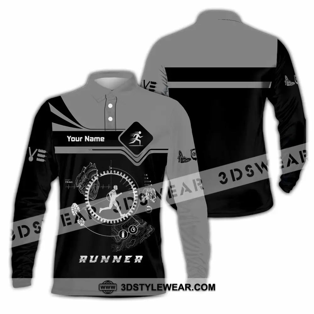 Unisex Shirt - Custom Runner Shirt - Long Sleeve Polo / S - T-shirt