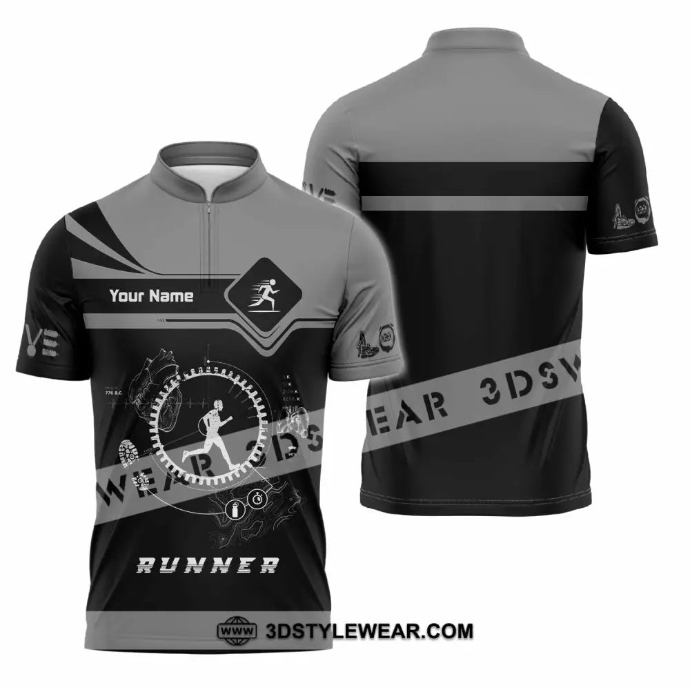 Unisex Shirt - Custom Runner Shirt - Zipper Polo Shirt / S - T-shirt