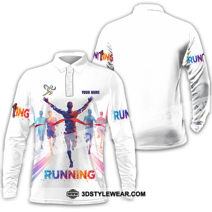 Unisex Shirt - Custom Running 3D Shirt - Long Sleeve Polo / S - T-shirt