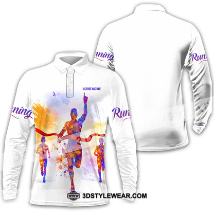 Unisex Shirt - Custom Running 3D Shirt - Long Sleeve Polo / S - T-shirt