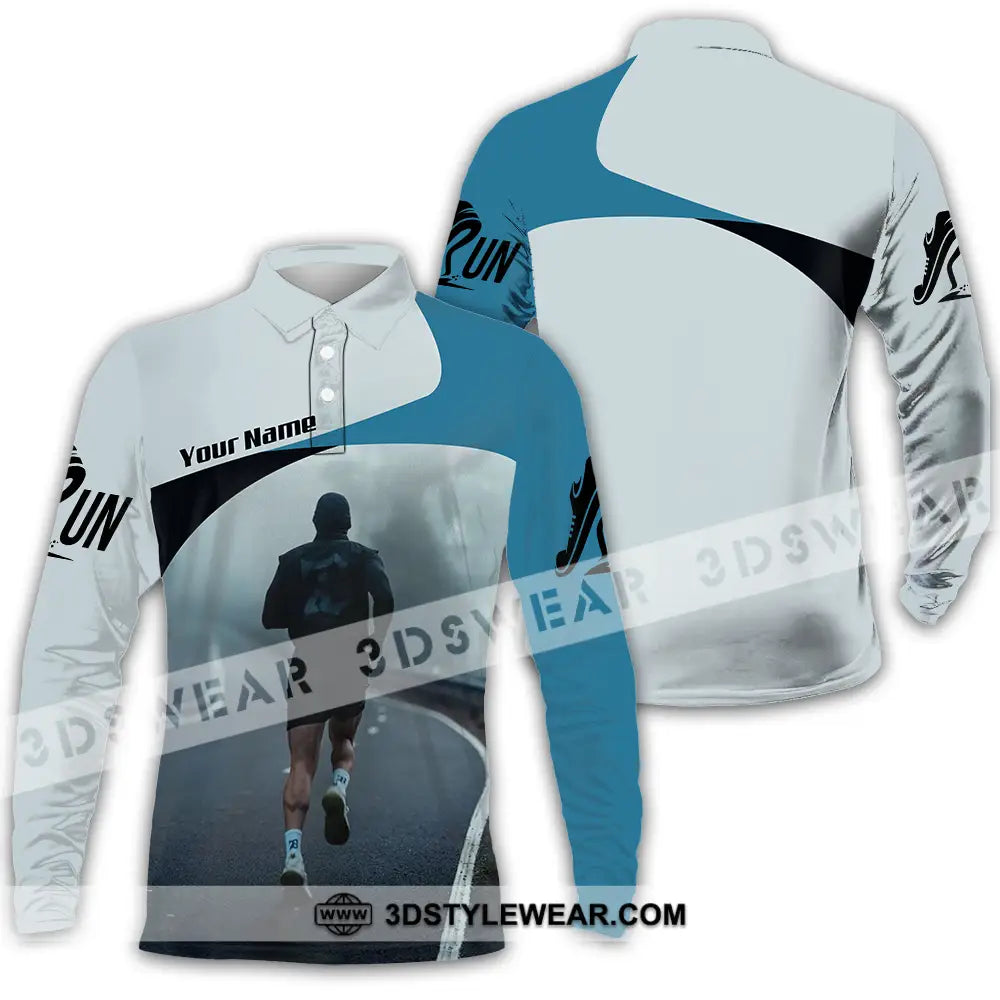 Unisex Shirt - Custom Running 3D Shirt - Long Sleeve Polo / S - T-shirt