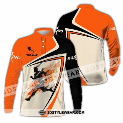 Unisex Shirt - Custom Running 3D Shirt - Long Sleeve Polo / S - T-shirt