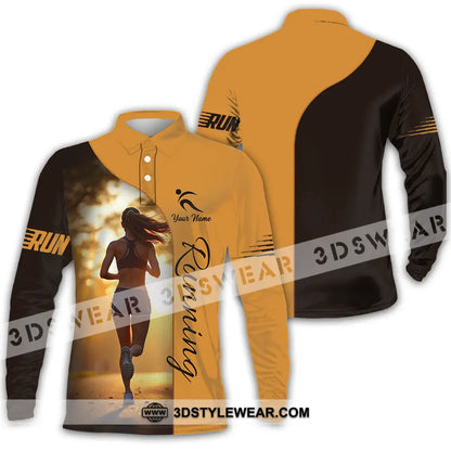 Unisex Shirt - Custom Running 3D Shirt - Long Sleeve Polo / S - T-shirt