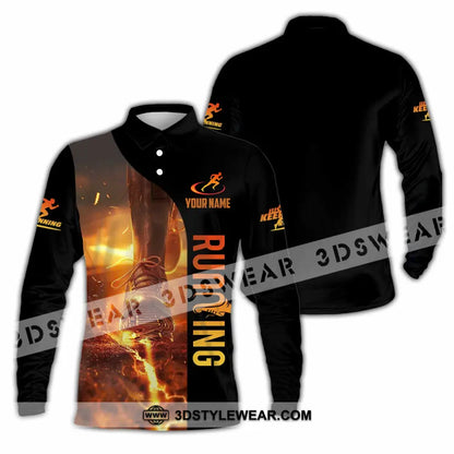 Unisex Shirt - Custom Running 3D Shirt - Long Sleeve Polo / S - T-shirt