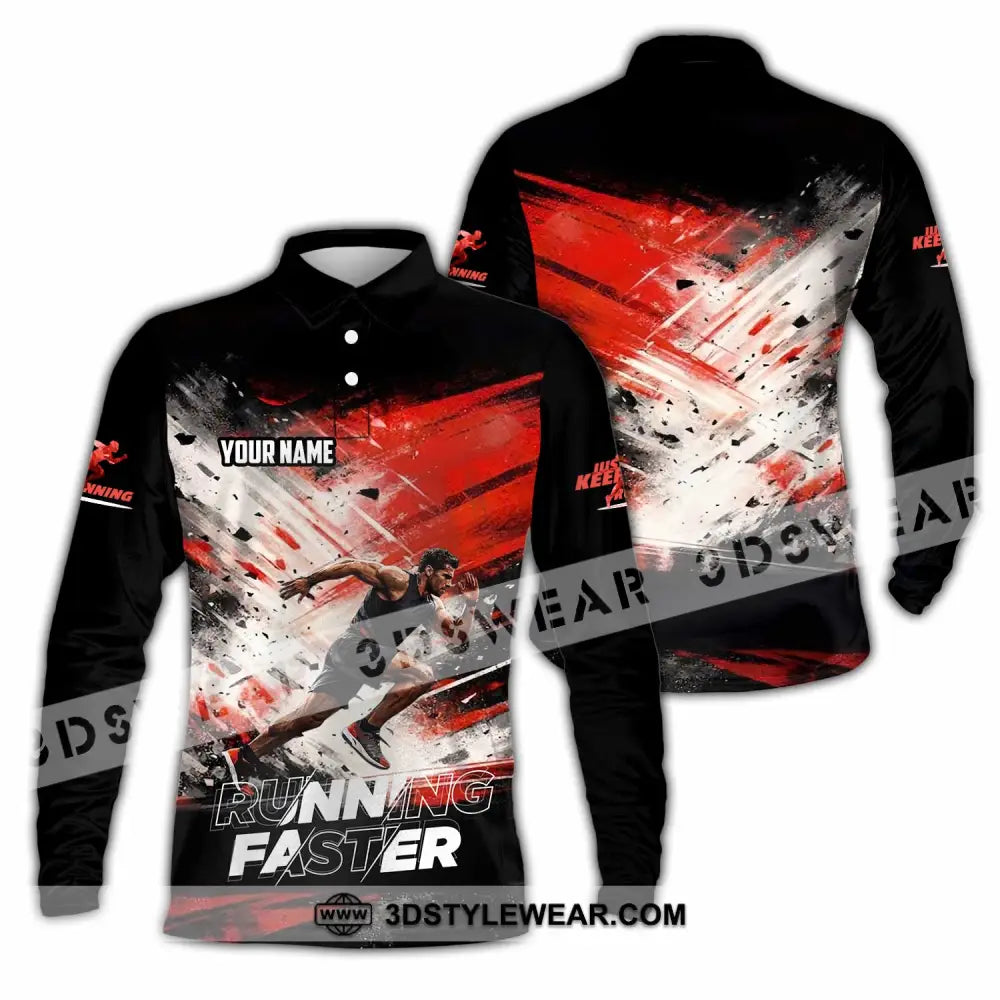 Unisex Shirt - Custom Running 3D Shirt - Long Sleeve Polo / S - T-shirt