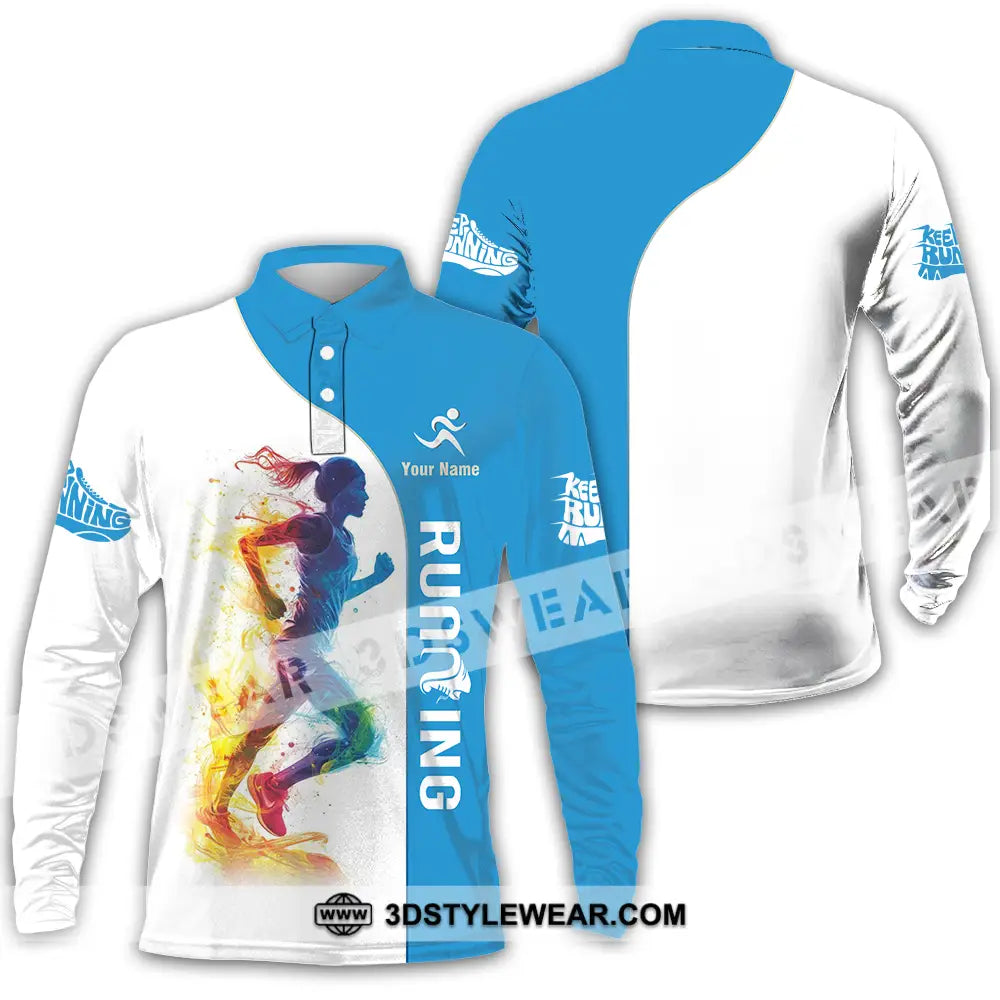 Unisex Shirt - Custom Running 3D Shirt - Long Sleeve Polo / S - T-shirt