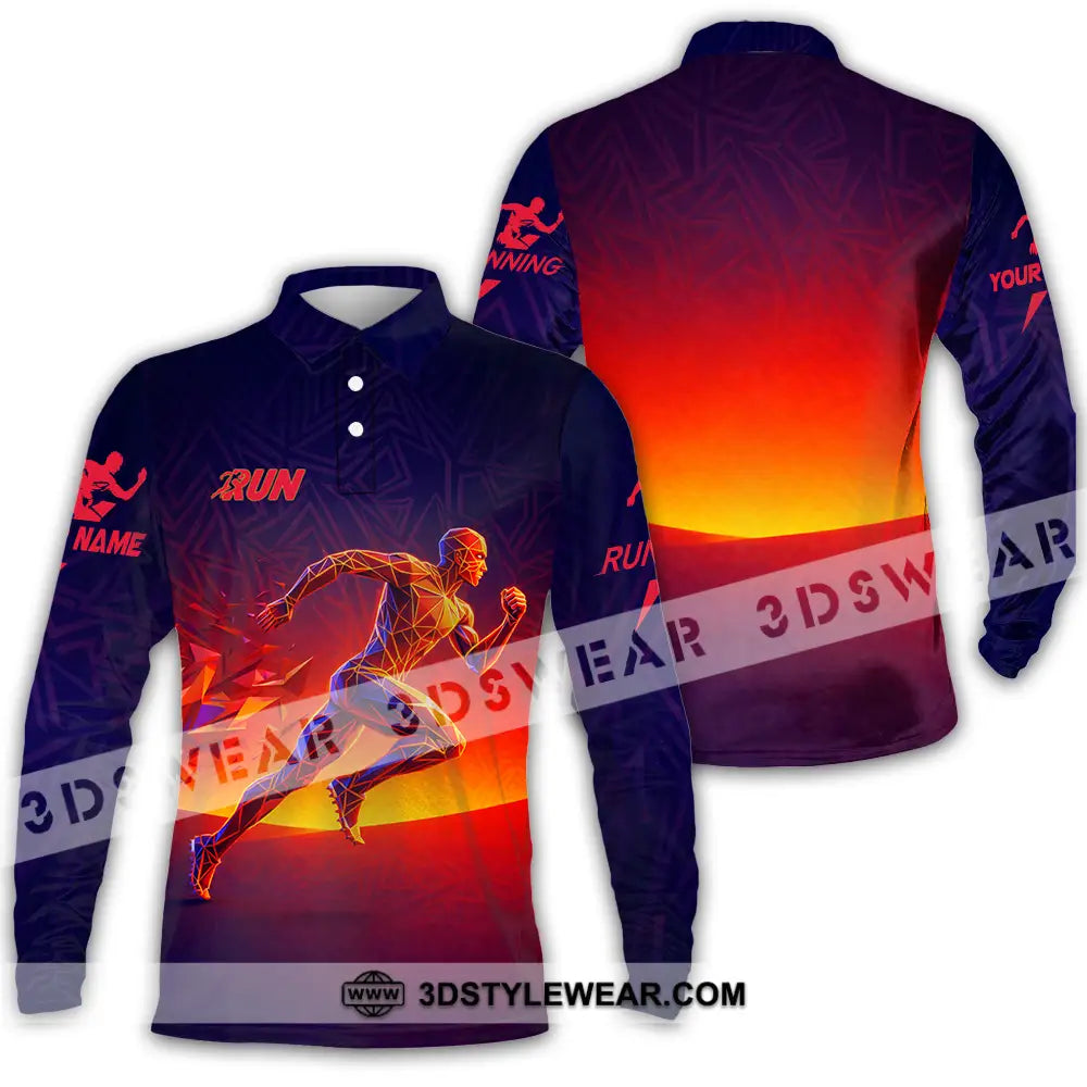 Unisex Shirt - Custom Running 3D Shirt - Long Sleeve Polo / S - T-shirt