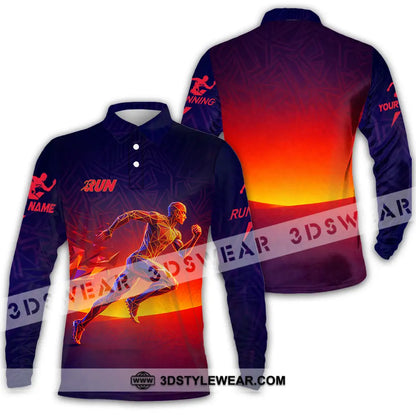 Unisex Shirt - Custom Running 3D Shirt - Long Sleeve Polo / S - T-shirt