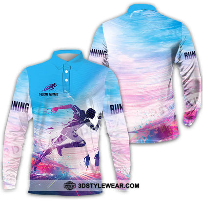 Unisex Shirt - Custom Running 3D Shirt - Long Sleeve Polo / S - T-shirt