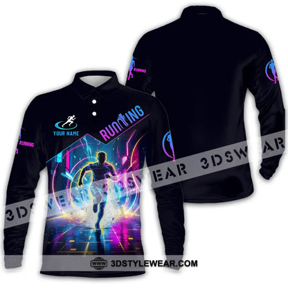 Unisex Shirt - Custom Running 3D Shirt - Long Sleeve Polo / S - T-shirt