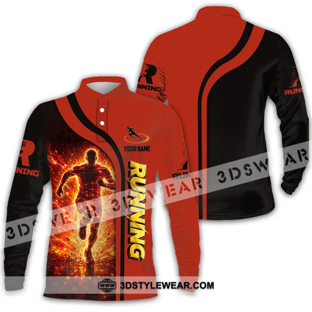 Unisex Shirt - Custom Running 3D Shirt - Long Sleeve Polo / S - T-shirt