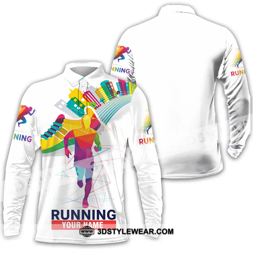 Unisex Shirt - Custom Running 3D Shirt - Long Sleeve Polo / S - T-shirt