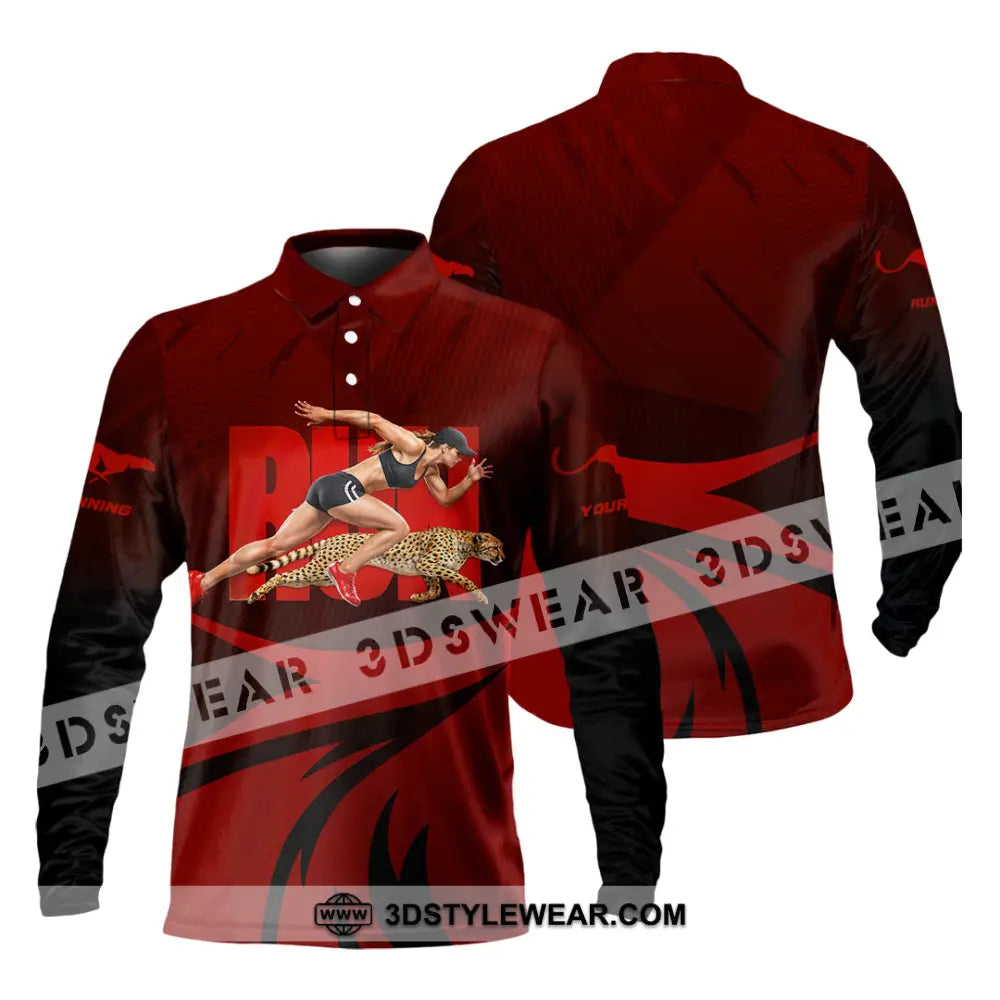 Unisex Shirt - Custom Running 3D Shirt - Long Sleeve Polo / S - T-shirt