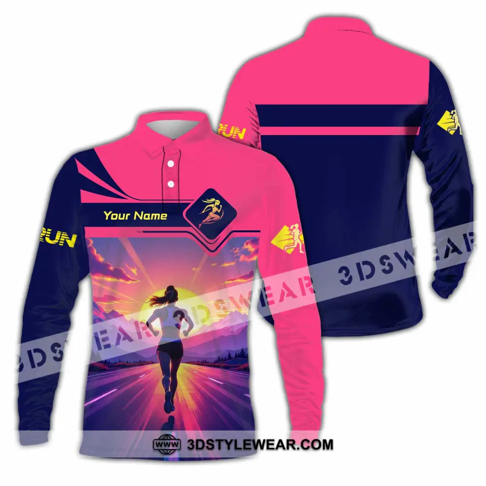 Unisex Shirt - Custom Running 3D Shirt - Long Sleeve Polo / S - T-shirt