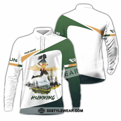 Unisex Shirt - Custom Running 3D Shirt - Long Sleeve Polo / S - T-shirt
