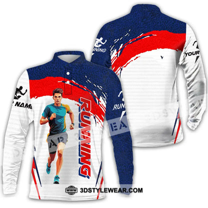 Unisex Shirt - Custom Running 3D Shirt - Long Sleeve Polo / S - T-shirt